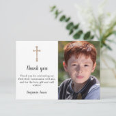 ネイビーブルーファースト聖餐式サンキューカード サンキューカード (スタンド正面)