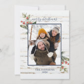 ネイビーブルーファームハウスメリークリスマスプレッドフォト シーズンカード (正面)