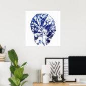 ネイビーブルーフィドルの葉 ポスター (ホームオフィス)