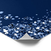 ネイビーブルーフェイクグリッタースイート16シーティングチャート ポスター (角)