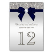 ネイビーブルーフェイクボウシルバーシークイン結婚ズ テーブルナンバー (裏面)