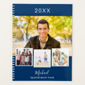 ネイビーブルーフォトコラージュアポイントメント2026 プランナー手帳 (正面)