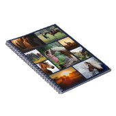 ネイビーブルーフォトコラージュ馬カスタム ノートブック (右側)