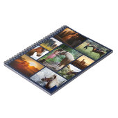 ネイビーブルーフォトコラージュ馬カスタム ノートブック (左側)