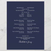 ネイビーブルーフォトスクリプト結婚のスケジュールタイムライン (裏面)