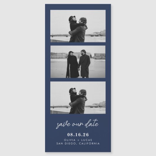 ネイビーブルーフォトストリップ磁結婚気の (正面)