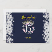 ネイビーブルーフォトボホキンセニェラスペインののお願い サンキューカード (裏面)