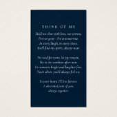 ネイビーブルーフォトメモリアル祈りの言葉カード (裏面)