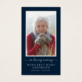 ネイビーブルーフォトメモリアル祈りの言葉カード (正面)