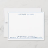 ネイビーブルーフォーマルオフィスプロフェッショナルシン縁ど ノートカード (正面)