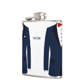 ネイビーブルーフラスコ結婚ゲイの新郎贈り物 フラスク (左)