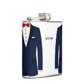 ネイビーブルーフラスコ結婚ゲイの新郎贈り物 フラスク (右)