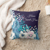 ネイビーブルーフラップスフローラ クッション (ブランケット)