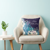 ネイビーブルーフラップスフローラ クッション (椅子)