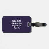 ネイビーブルーフラップスフローラ ラゲッジタグ (裏面横)