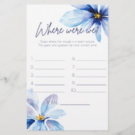 ネイビーブルーフラワーゲームで我々はブライダルシャワー
