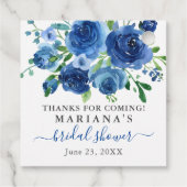 ネイビーブルーフラワーズブライダルシャワー フェイバータグ (裏面)