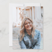 ネイビーブルーフラワーズ卒業パーティー写真 招待状 (裏面)