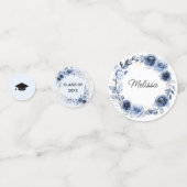 ネイビーブルーフラワーズ卒業パーティー コンフェッティ (裏面)