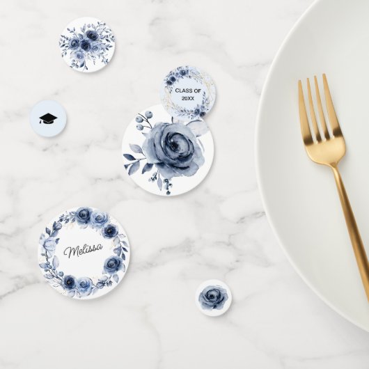 ネイビーブルーフラワーズ卒業パーティー コンフェッティ (グループ)