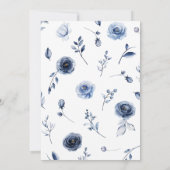 ネイビーブルーフラワーズ卒業パーティー 招待状 (裏面)