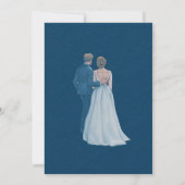 ネイビーブルーフラワーズ結婚式招待状 招待状 (裏面)