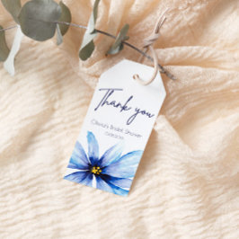 ネイビーブルーフラワーミニマリスト ギフトタグ