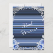 ネイビーブルーフラワーメキシコ人ベビーシャワーフィエスタ  招待状 (裏面)