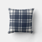 ネイビーブルーフランネルプレイドスロー クッション (裏面)