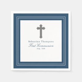 ネイビーブルーフレームファースト紙 スタンダードカクテルナプキン