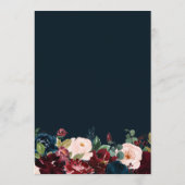 ネイビーブルーフローラのタイムラ結婚イン プログラム (裏面)