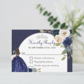 ネイビーブルーフローラアーチキンセニェラプリンセス 出欠カード (スタンド正面)