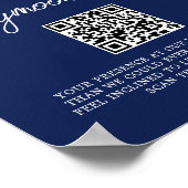 ネイビーブルーフローラウィンターウェディングハネムーン基金 ポスター (角)