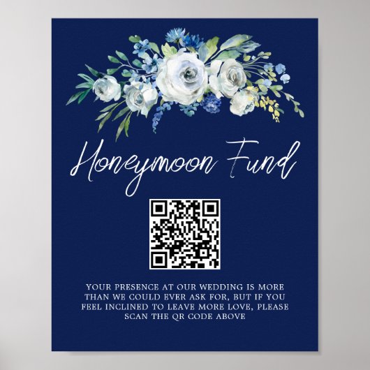 ネイビーブルーフローラウィンターウェディングハネムーン基金 ポスター (正面)