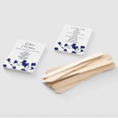 ネイビーブルーフローラウォーター結婚カラー ハンドファン (組立なし)