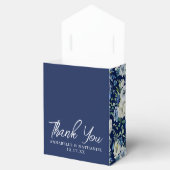 ネイビーブルーフローラエレガント夕べウィンターウェディング フェイバーボックス (オープン)