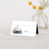 ネイビーブルーフローラカボチャ座席表 プレイスカード (正面)