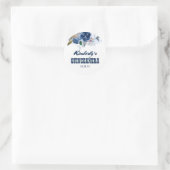 ネイビーブルーフローラキンセアニラ15誕生日 ラウンドシール (バッグ)