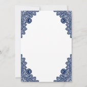 ネイビーブルーフローラキンセアニラ15誕生日 招待状 (裏面)