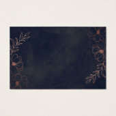 ネイビーブルーフローラシャワーギフトレジストリ挿入カード (裏面)