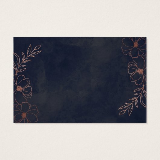 ネイビーブルーフローラシャワーギフトレジストリ挿入カード (裏面)