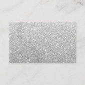 ネイビーブルーフローラシルバーグレースパークルオムツラッフル 名刺 (裏面)