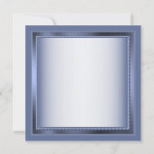 ネイビーブルーフローラシルバーグレー婚約パーティ 招待状 (裏面)