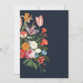 ネイビーブルーフローラダーク&ムーディ結婚式招待状 招待状 (裏面)