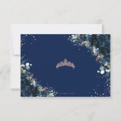 ネイビーブルーフローラバラ金ゴールドプリンセスキンセアニラ 出欠カード (裏面)