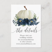 ネイビーブルーフローラパンプキ結婚ンのウェブサイト詳細 エンクロージャーカード (正面)