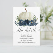 ネイビーブルーフローラパンプキ結婚ンのウェブサイト詳細 エンクロージャーカード (スタンド正面)