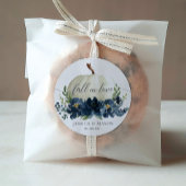 ネイビーブルーフローラパンプキ結婚ン ラウンドシール