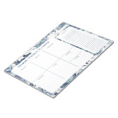 ネイビーブルーフローラパーソナライズされたウィークリープランナーパッド ノートパッド (アングル)