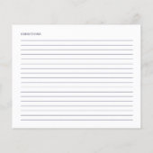 ネイビーブルーフローラブライダルシャワーレシピカード (裏面)